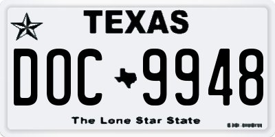 TX license plate DOC9948
