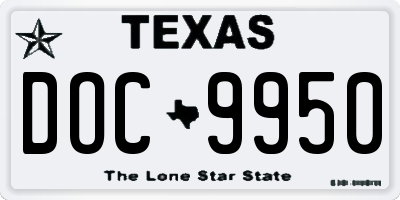 TX license plate DOC9950