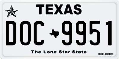 TX license plate DOC9951