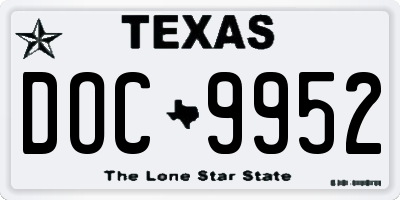 TX license plate DOC9952