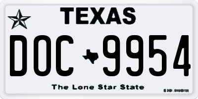 TX license plate DOC9954