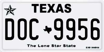 TX license plate DOC9956