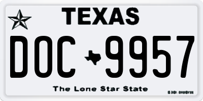 TX license plate DOC9957