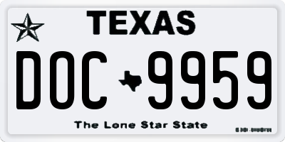 TX license plate DOC9959
