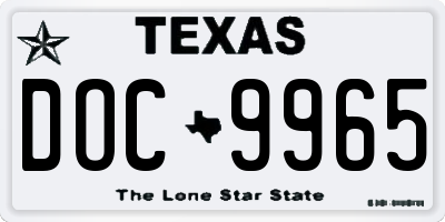 TX license plate DOC9965