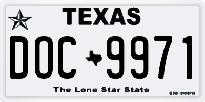 TX license plate DOC9971