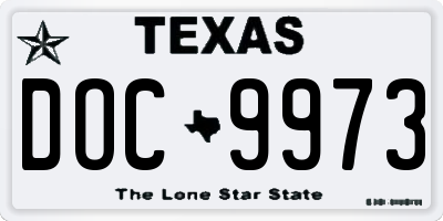 TX license plate DOC9973