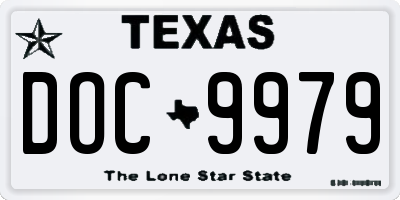 TX license plate DOC9979