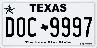 TX license plate DOC9997