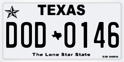 TX license plate DOD0146