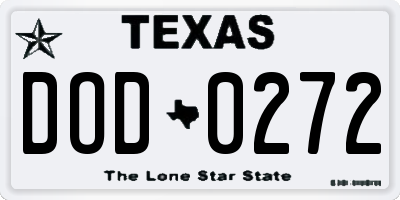 TX license plate DOD0272