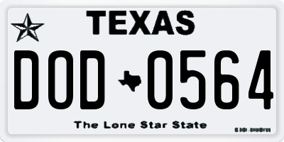 TX license plate DOD0564