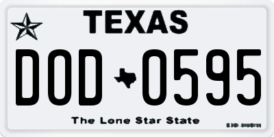 TX license plate DOD0595