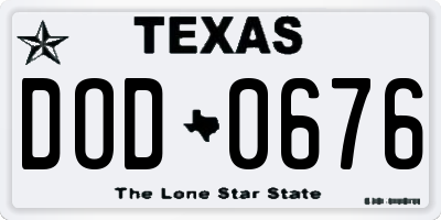 TX license plate DOD0676