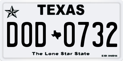 TX license plate DOD0732