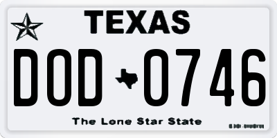 TX license plate DOD0746