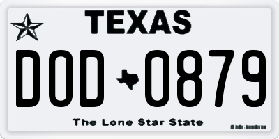 TX license plate DOD0879
