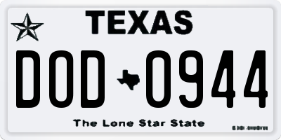 TX license plate DOD0944