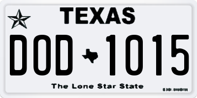 TX license plate DOD1015
