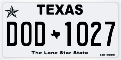 TX license plate DOD1027