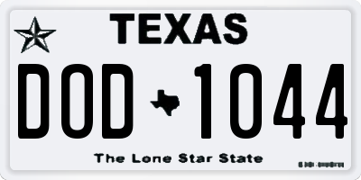 TX license plate DOD1044