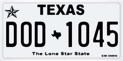 TX license plate DOD1045