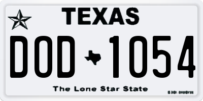 TX license plate DOD1054