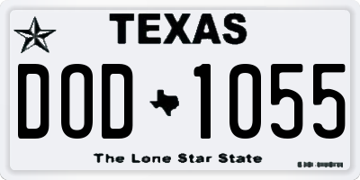TX license plate DOD1055