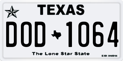 TX license plate DOD1064