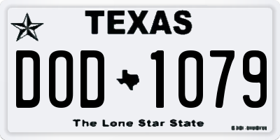 TX license plate DOD1079