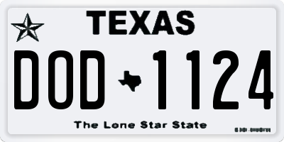 TX license plate DOD1124
