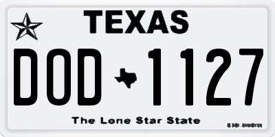 TX license plate DOD1127
