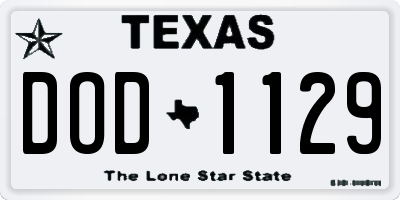 TX license plate DOD1129