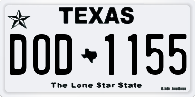 TX license plate DOD1155