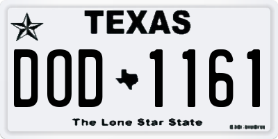 TX license plate DOD1161