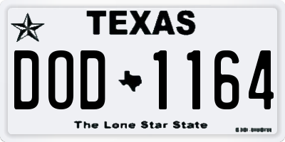 TX license plate DOD1164
