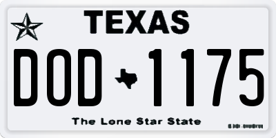 TX license plate DOD1175