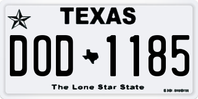 TX license plate DOD1185