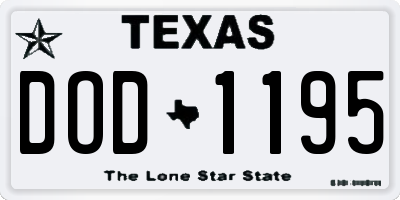 TX license plate DOD1195