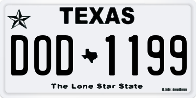 TX license plate DOD1199