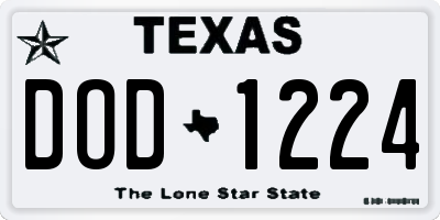 TX license plate DOD1224