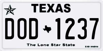 TX license plate DOD1237