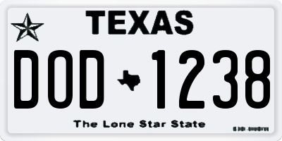 TX license plate DOD1238