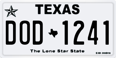 TX license plate DOD1241