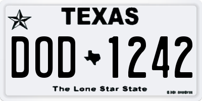 TX license plate DOD1242