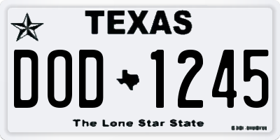 TX license plate DOD1245