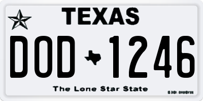 TX license plate DOD1246