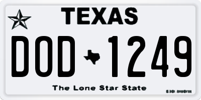 TX license plate DOD1249