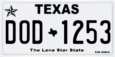 TX license plate DOD1253