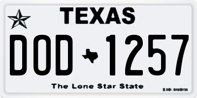 TX license plate DOD1257